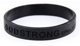 8010001 Set of 3 Black Adult Embossed Godstrong Silicone Band Eph. Ephesians ...