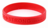 8010002  Set of 3 Red Adult Embossed Godstrong Silicone Band Eph. Ephesians 6:...