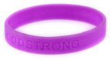 8010004 Set of 3 Purple Adult Embossed Godstrong Silicone Band Eph. Ephesians...