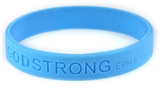 8010007 Set of 3 Blue Adult Embossed Godstrong Silicone Band Eph. Ephesians 6...