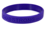 8010008 Set of 3 Purple Adult Embossed Godstrong Silicone Band Eph. Ephesians 6:10-11