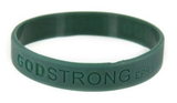 8010009 Set of 3 Dark Green Adult Embossed Godstrong Silicone Band Eph. Ephesians 6:10-11