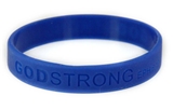 8010010 Set of 3 Blue Adult Embossed Godstrong Silicone Band Eph. Ephesians 6:10-11