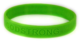 8010014 Set of 3 Bright Green Adult Embossed Godstrong Silicone Band Eph. Eph...