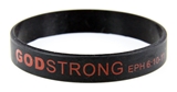 8030004 Set of 3 Black with Red Adult Imprinted Godstrong Silicone Band Eph. ...