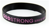 8030006 Set of 3 Black with Purple Adult Imprinted Godstrong Silicone Band Ep...