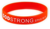 8030012 Set of 3 Red with White Adult Imprinted Godstrong Silicone Band Eph. ...