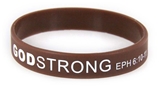 8030015 Set of 3 Brown with White Adult Imprinted Godstrong Silicone Band Eph...