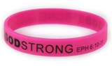 8030019 Set of 3 Pink with Black Adult Imprinted Godstrong Silicone Band Eph....