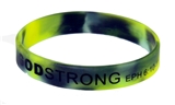 8030021 Set of 3 Camo with Black Adult Imprinted Godstrong Silicone Band Ephesians 6