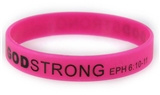 8040019 Set of 3 Pink with Black Child Size Imprinted Godstrong Silicone Band...