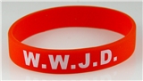 8050003 Set of 3 Adult Red Band With White Print WWJD What Would Jesus Do Silicone Ban...