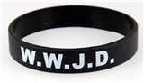 8050005 Set of 3 Adult Black Band With White Print WWJD What Would Jesus Do Silicone B...