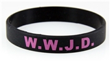 8050006 Set of 3 Adult Black Band With Purple Print WWJD What Would Jesus Do Silicone ...
