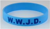 8050008 Set of 3 Adult Lt Blue Band With Blue Print WWJD What Would Jesus Do Silicone ...