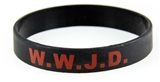 8060004 Set of 3 Child Size Black Band With Red Print WWJD What Would Jesus Do Silicon...