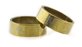 S23 Gold Tone Spanish Our Father Lord's Prayer Padre Nuestro Stainless Steel Ring Jesus Christ