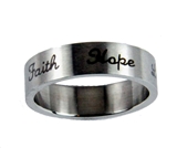 S43 faith Hope Love Stainless Steel band Ring Christian Gift Religious