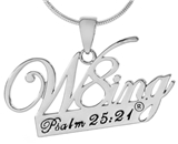 SH065 NNHCh W8ing Engraved Purity Abstinence Promise Cut Out Pendant Necklace