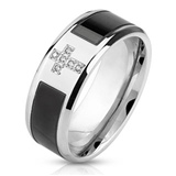 T2 Mens Christian Cross Wedding Band Stainless Steel Husband Promise Keeper