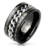 T4 Isaiah 54:17 Ephesians 6:11 Wedding Band Mens Christian Ring Scripture Armor of God